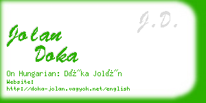 jolan doka business card